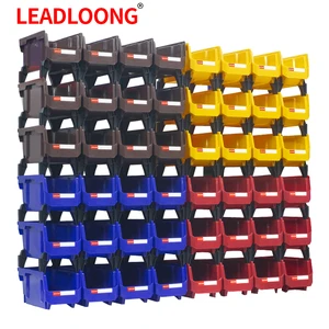 LEADLOONG V3 Garage Box 12pc 11x5x5inch/27.6*13.9*12.8cm Organizer Garage Storage Bins Parts Storage Shelf