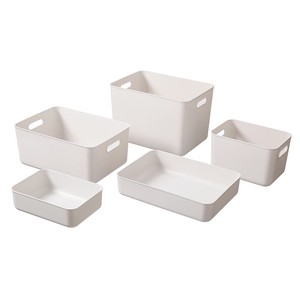 Multi Color Stackable Plastic Storage Boxes With Lids For Home Office Closet Desk Bathroom Organization
