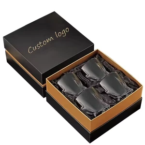 Wholesale Custom Cardboard Champagne Whiskey Wine Glass Jar Small Gift Box Packaging With Foam Insert