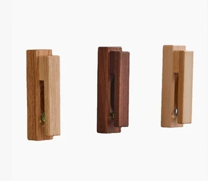 202606 Creative Solid Wood Storage Bathroom Wall Decoration Wall Mounted Coat Hook Wooden Hanger