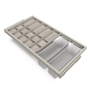 Emuca Adjustable Drawer Organizer Kit Soft-Close Guide Frame Auxiliary Tray Cabinets Storage Modules Spain Model 7029549
