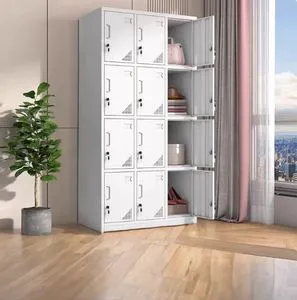Worker Staff Clothes and Phones Storage Locker Metal Locker Cabinet 12/15 Compartment Steel Locker for Gym School Hospital