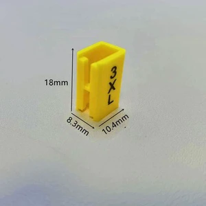 Custom Color and Number Plastic Rectangular Size Marker Clip with Central Rod Injection Technics for Clothing Hangers