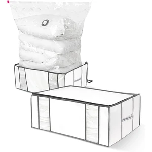 Transparent Foldable Lightweight Multifunctional Non-Woven Fabric Clothing Storage Bag 35L Capacity Detachable Design