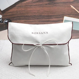 Factory Hot Sale White Twill Cotton Flap Clothes Handbag Packaging Bag Custom Logo Printed Wallet Bet Dust Cotton Envelope Pouch