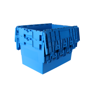 Heavy Duty Plastic Storage Hinged Lid Plastic Storage Moving Boxes For Moving Company