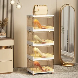 High Quality Stackable Shoe Box Storage Plastic Shoe Storage Packaging Shoes Boxes for Living Room
