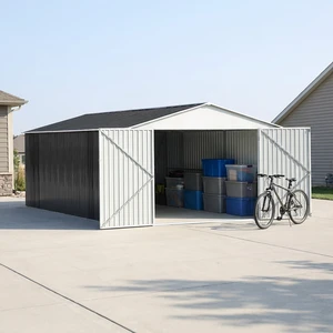 Multi-Size Custom Meike Galvanized Steel Powder Coated Shed with Custom Windows & Double Doors for Outdoor Storage & Poultry