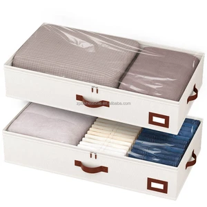 Under Bed Storage Containers with Window Closet Organizers and Storage Bags Foldable Underbed Storage Bags for Blankets