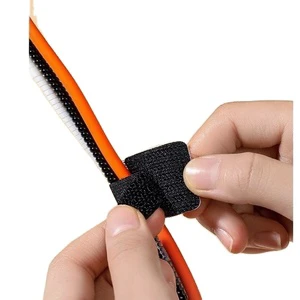 Adhesive Friendly Polyester/Nylon Rectangle Wire Buckle Organizer Network Cable Management Storage Artifact Hook and Loop Tape