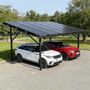 Best Selling Double Photovoltaic Ground Mount Residential Solar Carport System Silver Waterproof Aluminum 25-Year Service Life