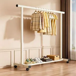 Metal Coat Rack Stand Suit Hanger Stand Coat Rack 2 Floor Standing Coat Rack Large Capacity Dual-purpose for Drying and Storage