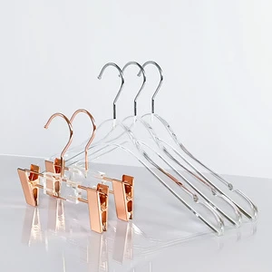 Wholesale Custom Pant Clothing Store Transparent Acrylic Stand Rack clear Laundry Coat Clothes Hanger for Baby Kids Adult Cloths