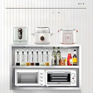 Stainless Steel 201/304 Wall-Mounted Storage Rack Commercial Kitchen Steel Fabrication High Load Capacity Corrosion Resistance