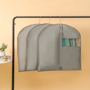 Bestiform Black Breathable Moisture-Proof Classic Dust Cover Hanging Garments Suits Single Tier Clothing Organizer Bag