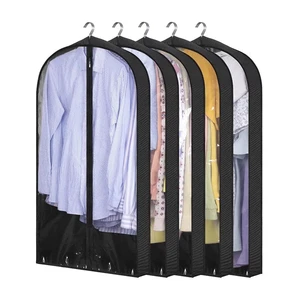 New Arrival Large PVC Non Woven Clear Dustproof Garment Bag Foldable Dress Clothes Suit Protector Dust Cover With Zipper