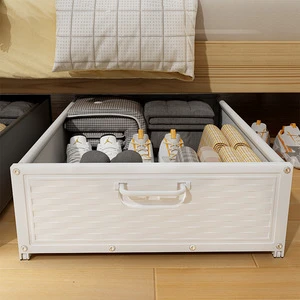 Under Bed Storage With Wheels, With Sturdy Metal Tubes Rolling Under Bed Drawer Storage Container