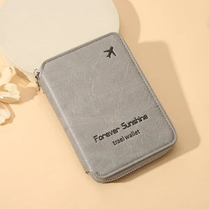 Anti-Theft Travel Passport Holder Zipper Short Document Storage Bag New Multifunctional Bag Clips