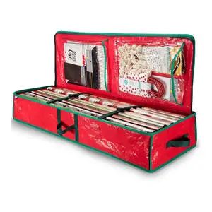 NISEVEN New 40 Inch Gift Wrapping Storage Organizer Christmas Storage Bag with Interior Pocket Wrapping Paper Storage Container