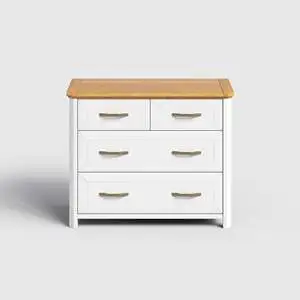 Modern 4-Drawer Bedroom Dresser, Minimalist Wooden Storage Chest, Compact Bedside Organizer Unit