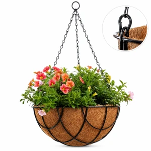 Factory-Direct Wrought Iron Hanging Flower Pot Basket Shape Semi-Handmade Home Gardening Balcony Vegetable Gardens Weisita