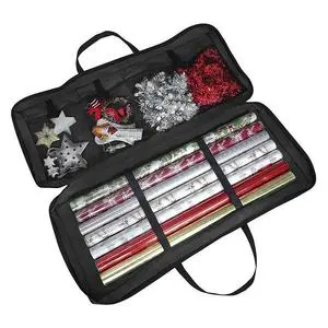 Christmas Gift Wrapping Organizer with Storage - Large Capacity Plastic Storage Box with Lid, 32.28x13.39x5.12 Inches