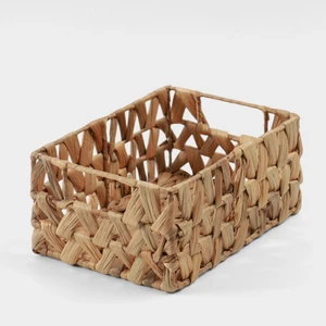 Handwoven Water Hyacinth Storage Basket / Versatile Braided Wicker Bin for Home Organization, Laundry, and Household Storage