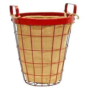 Iron Metal Wire Brown Round Custom Size Home & Camp Use Laundry Basket