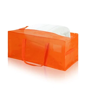 Large Capacity Rectangular Storage Bag with Reinforced Handles Clothes Quilts Moving Travel Foldable Multipurpose Use