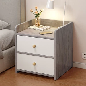 Bedside Table Simple Modern Small Household Storage Cabinet Storage Rack Bedroom Internet Celebrity Mini Cabinet MDF Material