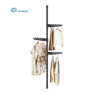 YIJIALE Wholesale Price Custom Packaging Coat Hanger Stand No-Drilling Space Saving Workplace Corner Clothes Hanger Rack Stand
