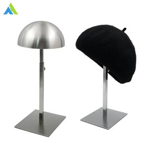 Direct Sale Modern Adjustable Wood And Stainless Steel Hat Rack Display Eco-Friendly Clothing Store Props And Hat Holder