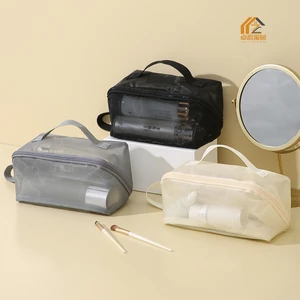 Factory Custom Washable Breathable Mesh Toiletry Bag, Folding Travel Storage Bag, Mesh Makeup Organizer Pouch