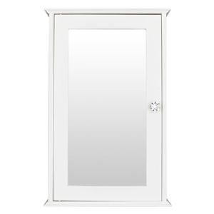 White Wall Mounted Space-Saving Storage Cabinet with Durable Magnetic Lock Organizer for Bathroom or Kitchen