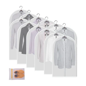 Clear Garment Suit Bags for Storage Hanging Dust-Proof Cover Bag With Zipper for Dress Closet Clothes Storage Bag
