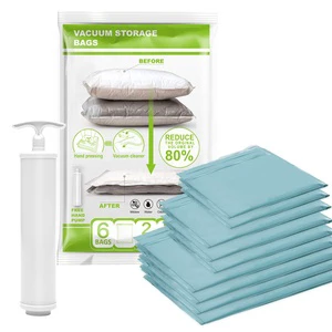 Household Wholesale Clothes Air Pump Space Saver Vacuum Compression Storage Bags for Clothes Travel Organizer