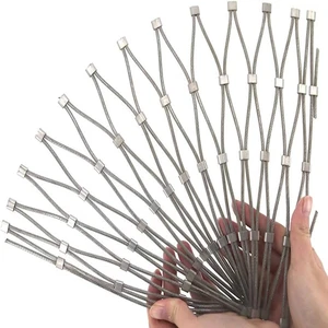 Factory Supply Bird Netting Cable Woven Mesh Wire Rope Hand Woven Plain Flexible Stainless Steel Rope Mesh
