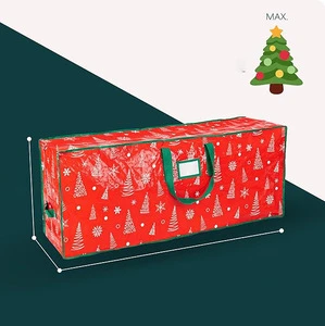 Red Green Plastic Eco-Friendly Foldable Christmas Tree Storage Bag Waterproof Insect Proof Dust Storage Custom