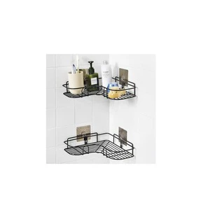 Hot Sale Bathroom Wall Hanging Makeup Storage Rack Hanger Kitchen Wall Mounted Spice Storage Shelf With Adhesive Sticker