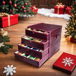 Sustainable Multifunctional Christmas Ornament Storage Boxes Foldable Square Clothing Organizer Stocked for the Holidays