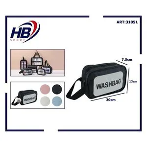 Single Handle 20x7x12cm Waterproof PVC Bathroom Storage Toiletry Bag