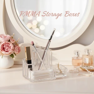 Acrylic Classic Cosmetics Organizer Multi-Compartment 4-in-1 Makeup Cosmetic Storage Box for Home Decoration