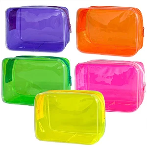 Factory Custom Colorful Transparent Makeup Bag PVC Wash Bag Large Capacity Travel Cosmetics Organizer Makeup Pouch for Women