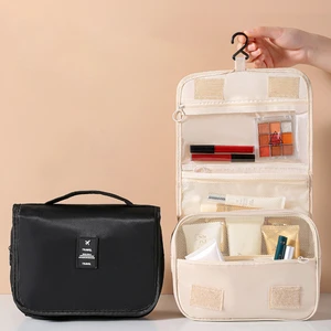 Customized Travel Makeup Bag Waterproof Hanging Toiletry Bag with Hook High Quality Women Wash Storage Cosmetic Pouch
