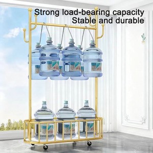 Modern Luxury-style Iron Detachable Floor-standing Coat and Storage Rack with Wheels for Home Hotel & Mall Use