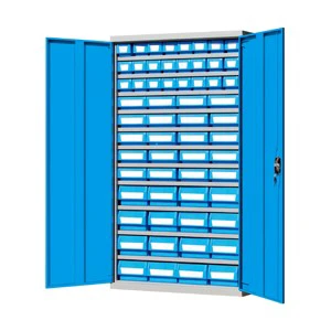 Rockben Moisture and Dust-proof Metal Cabinet with Drawable Garage Plastic Part Box Heavy Duty Storage Box Cabinet