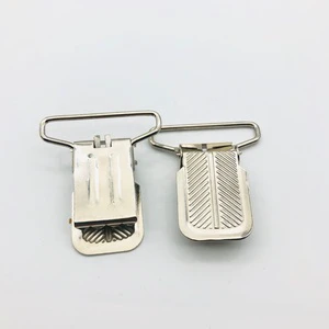 High Quality Metal Garment Clips Customized Bulk Package Stylish Pacifier Holder Baby Clothes Trousers Suspender Clips