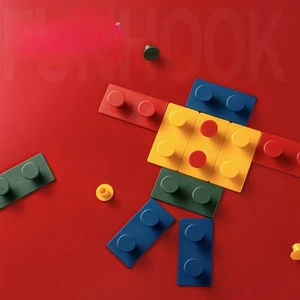 Creative Blocks Wall Hooks Stickers Wall Hanging Adhesive Hooks Coat Racks for Bathroom Bedroom Hotel