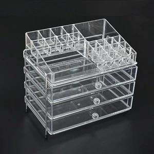 New Clear Acrylic Cosmetic Organizer Large Capacity Makeup Storage Box for Vanity Bathroom Countertop Organizer