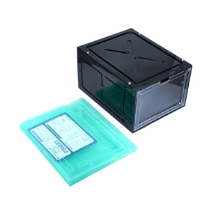 Rugged Pp Plastic Shoe Storage Box Transparent Drop Front Stackable for Home Footwear Organization